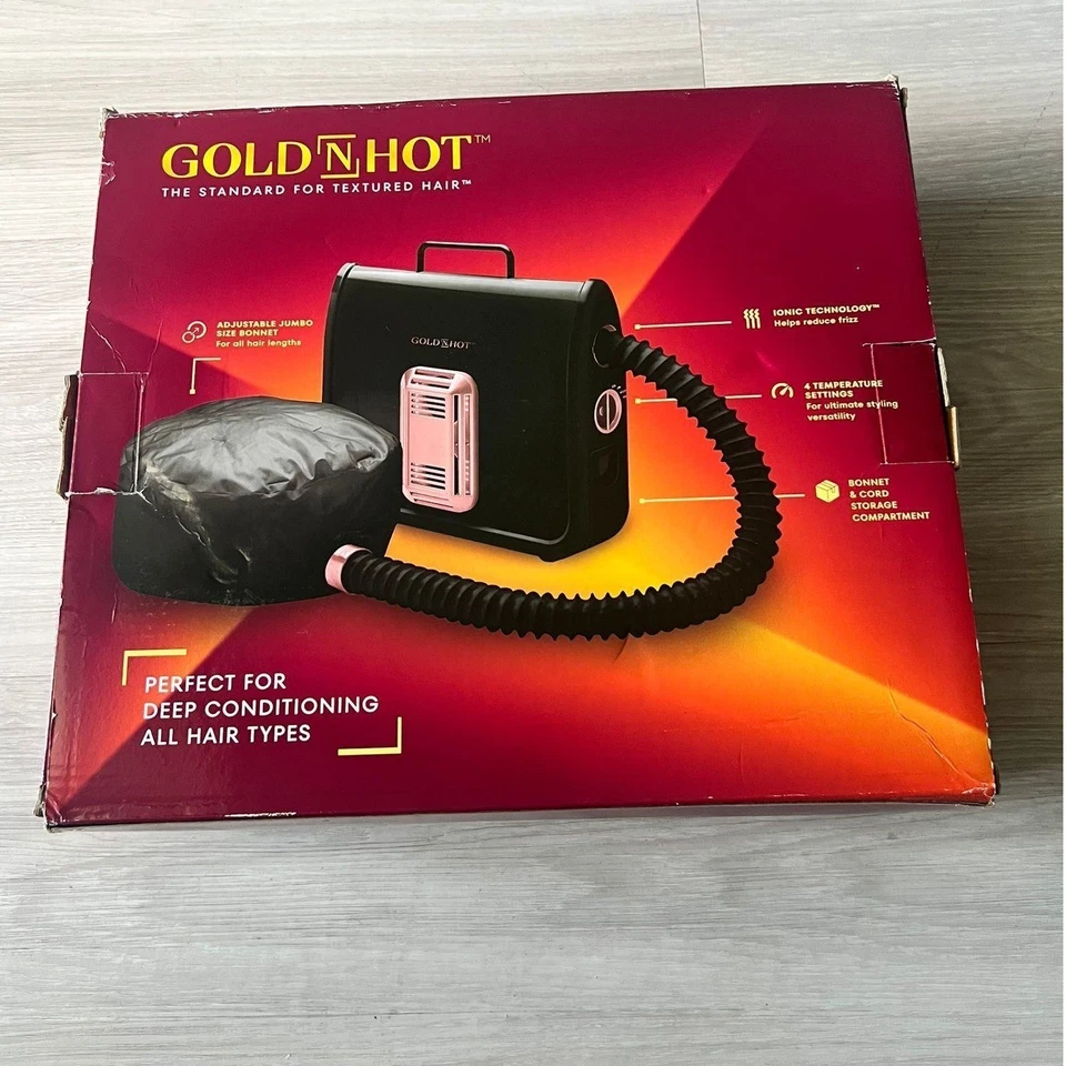 Gold N Hot Ionic Soft Bonnet Dryer Professional Textured Hair Deep Conditioning - Image 2 of 4