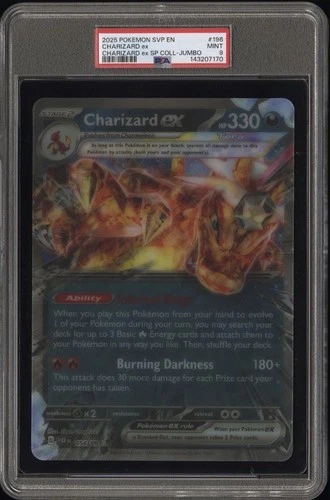 CHARIZARD EX 196 SPECIAL COLLECTION BOX JUMBO LENTICULAR PSA 9 MINT 2025 POKEMON