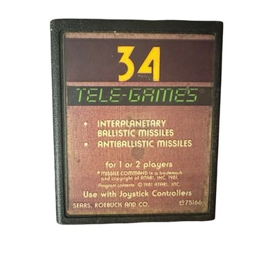 ** Vintage - SEARS - 34 TELEGAMES - MISSILE COMMAND - VIDEO GAME for ATARI * - Image 1 of 4