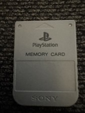 Sony PlayStation OEM Official 1 PS1 PS2 Memory Card SCPH-1020 - GRAY - TESTED 