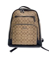 COACH Ethan Backpack Signature Backpack Canvas BLK CL962 Corner Leather Damage F
