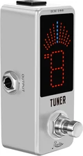 Rowin LT-910 Chromatic Tuner Pedal Ultra-Precise Strobe Mode 0.1% Accuracy LED