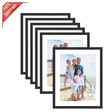 Sleek 8x10 Black Picture Frames - 6 Pack Modern Noble Collection Set