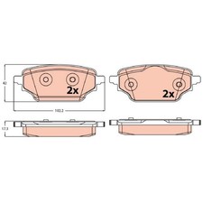 Satz Bremsbeläge Bremsklötze hinten für Renault Kangoo 3 | 24149283
