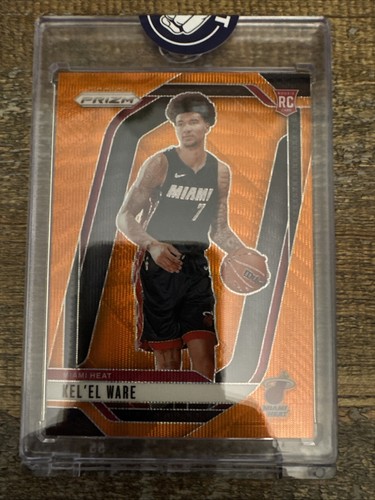 2024-25 Panini Prizm Kel'el Ware Orange Wave /60 #248 RC Rookie Miami Heat
