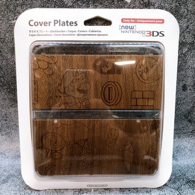 N3DS きせかえプレート No.024 木目・マリオモノグラム New Nintendo 3DS Mario Monogram Wood Wooden Kisekae Cover Plates