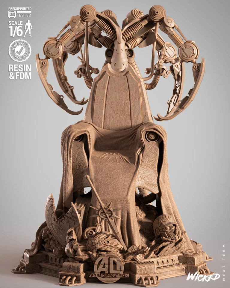 3D Printed Fan Art Ultron Sculpture by Wicked3d - Image 4 of 4