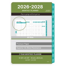 2026-2028 Monthly Planner Refill - Planner Inserts with 7-Hole Punched, 5-1/2" X