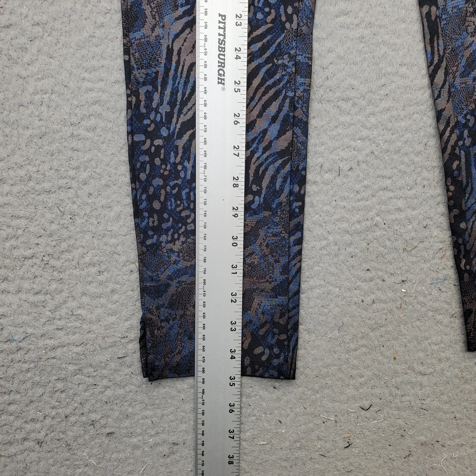 HUE Leggings Women Small Multi Rayon Leopard Print Stretch Ankle Slit Pull On - Image 3 of 4