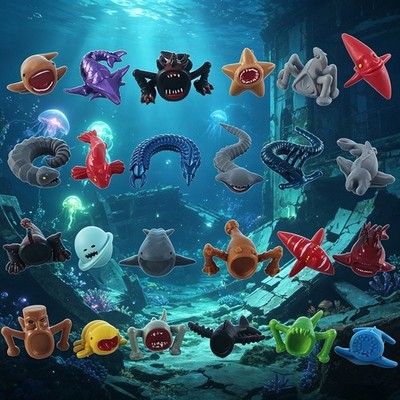 24pcs Subnautica Action Figur Deep Sea Monster Maha Bloop Modell Puppe Spielzeug