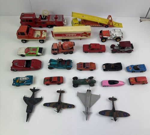 Vintage Dinky, Matchbox, Corgi Job Lot Bundle Cars, Trucks, Planes x 23 (1004)