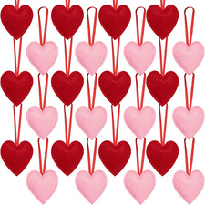 24 Pieces Felt Heart Hanging Ornament Valentines Day Heart Shaped Ornaments for