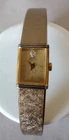 Vintage Seiko Tank Watch Women 12mm Champagne Dial Gold Tone 2E20-5409