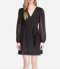 Michael Kors Women's Swiss Dot Wrap-Style Dress XS NEW $175  PF281AK6ML