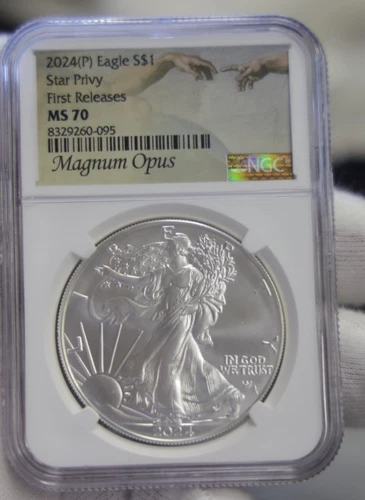 2024 P American Silver Eagle - Star Privy NGC MS70 Magnus Opus 1st Releases...
