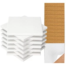 12 Pack Ceramic Tile for Crafts Coasters, 4 Inches Square Unglazed Blank Cera...