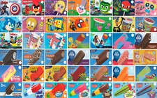 ANY 20 YOUR CHOICE OF Ice Cream Truck Sticker Blue Bunny, Rich's, Good Humor