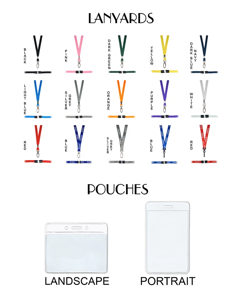 ID Lanyard Neck Strap Clip Clear Badge Pass Card Holder Tag Pocket Wallet Pouch