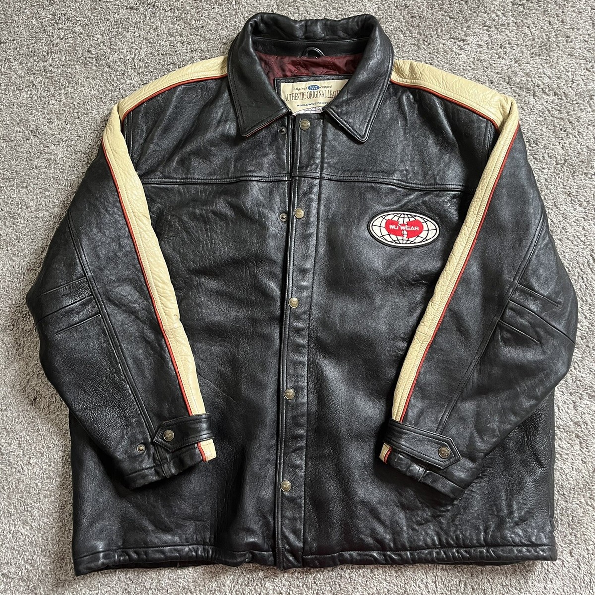 🔴 Wu-Wear Leather Jacket Size 4XL Wu-Tang 90's Vintage Rare 🔴 Wu-Wear Leather Jacket Size 4XL Wu-Tang 90's Vintage Rare