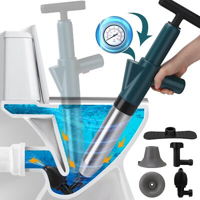 #ad #ad Toilet Plungertoilet Plunger Air Drain Blaster High Pressure Drain Plumb Plunge $28.98