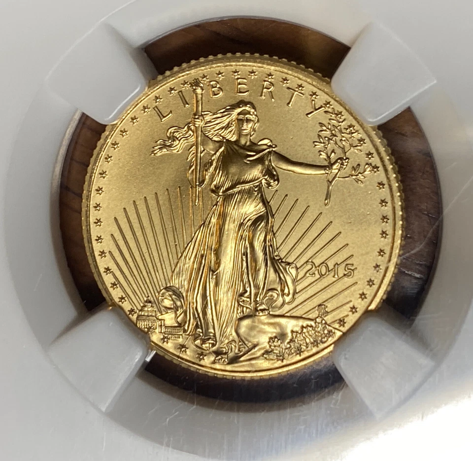 Mint Error NGC MS69 2015 $10 American 1/4 Oz Gold Eagle OBV. DIE CRACK @ 7:00 - Image 4 of 4