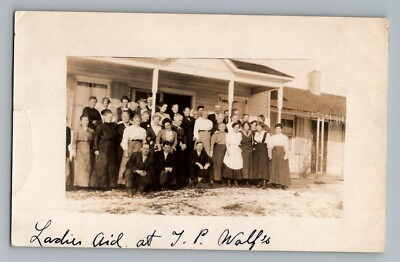 Lowell Wisconsin WI Ladies Aid T.P. Wolf Real Photo Postcard RPPC 1914