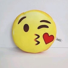 Emoji Pillows Kiss Smiley Plush Pillow Cushion Kipp Brothers 2016 Reversible 10"