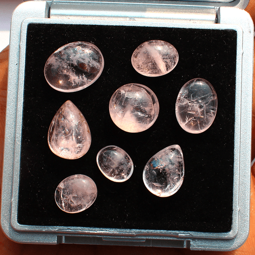 8 Pcs Natural Morganite Untreated Top Grade 8.5mm-13.5mm Cabochon Gemstones Lot - Picture 5 of 11