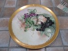 Limoges Plate France Hand Painted Grape w/spider web Rare Signed 12"Antique T&V — photo 1