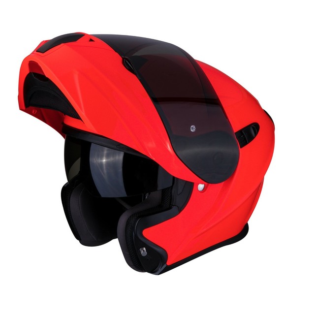 CASCO MOTO MODULARE APRIBILE SCORPION EXO 920 SOLID ROSSO FLUO RED NEON TG  S | Acquisti Online su eBay