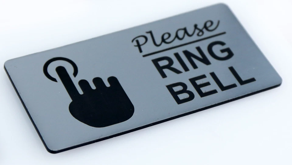 PLEASE RING BELL SIGN DOOR LASER ENGRAVED SIGN 95mm x 45mm RECTANGULAR - Image 3 of 4