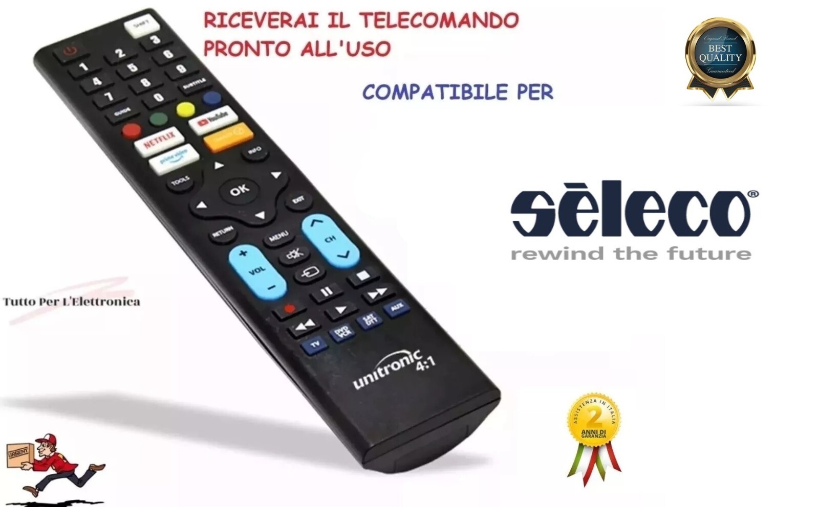 Telecomando compatibile per TV Seleco - -Seleco Smart TV
