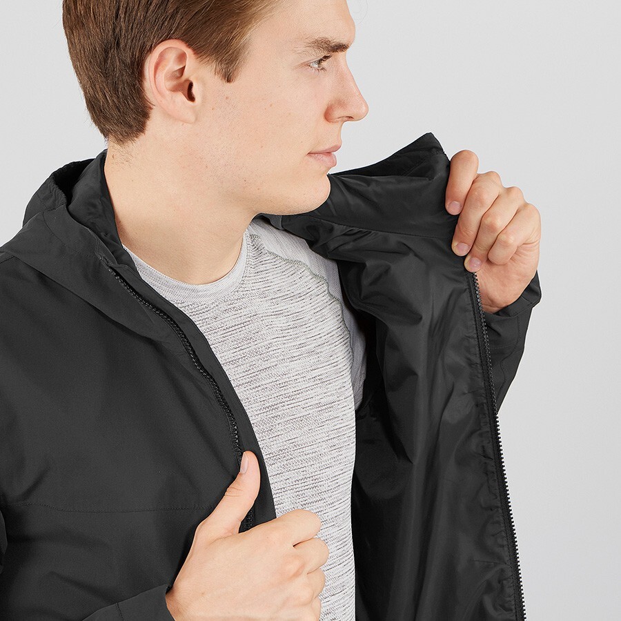 サロモン/エクスプローラーウォータープルーフジャケット/フーデッドジャケット Salomon Men's EXPLORE WP Jacket Black Small MSRP: $110 NWT