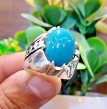 Blue Turquoise Stone Ring Natural Turquoise Ring Gift handmade Ring Engraved