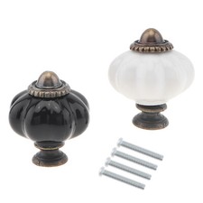10 Black /White Cabinet Knobs W Screw For Drawers Doors Cabinets Closets Dresser
