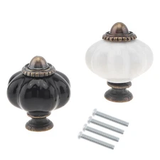 10 Black /White Cabinet Knobs W Screw For Drawers Doors Cabinets Closets Dresser