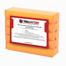 TFC Formenbau Modelliermasse orange Plastilin weich bleibend 1000g Knetmasse