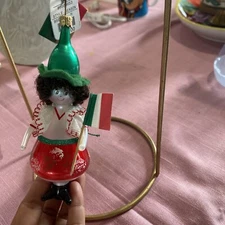 VINTAGE Handmade Italian Glass Holiday Italian Patriot Girl- Lord & Taylor NWT