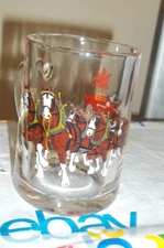 Budweiser Champion Clydesdales Glass Mug Stein