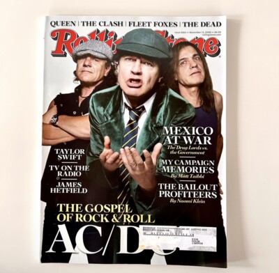 Rolling Stone Magazine Nov 2008 ACDC Taylor Swift James Hatfield The Clash Queen