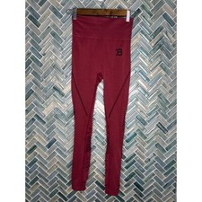 WOMENS BETTER BODIES DK RED WINE WAVERLY FULL LENGTH LEGGINGS LASER CUT SMALL
