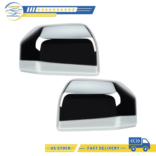 Pair Exterior Side Mirror Chrome Cover For 2015-2020 Ford F150 RH LH