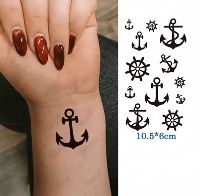 Temporäres Tattoo SET Anker Meer See Muster Urlaub Einmal Klebetattoo Anchor