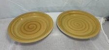 Philippe Richard "SWIRL Yellow ~ Set of 2 ~ Salad Plates ~ 7 1/2"