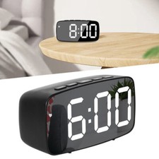 Digital Alarm Clock Mains Powered Large Night Light Bedside Alarm Non Ticking 