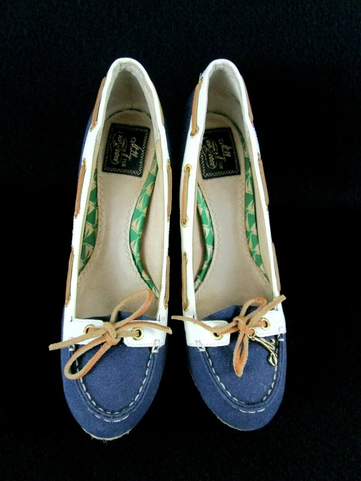 Milly for Sperry Top Sider Womens Espadrilles Platform Heels Canvas Navy Size 8M - Image 3 of 4