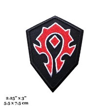 World of Warcraft Horde Game Logo Black Red Embroidered Iron On Patch