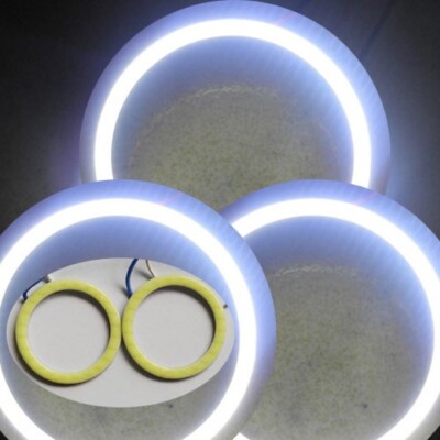 2X White Bright Mini 50mm 30leds 5Watt COB Led Angel Eyes Halo Ring Light 12V