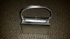 1970's Harry Levine H L Silver Evening Cocktail Bag Purse with Rhinestones