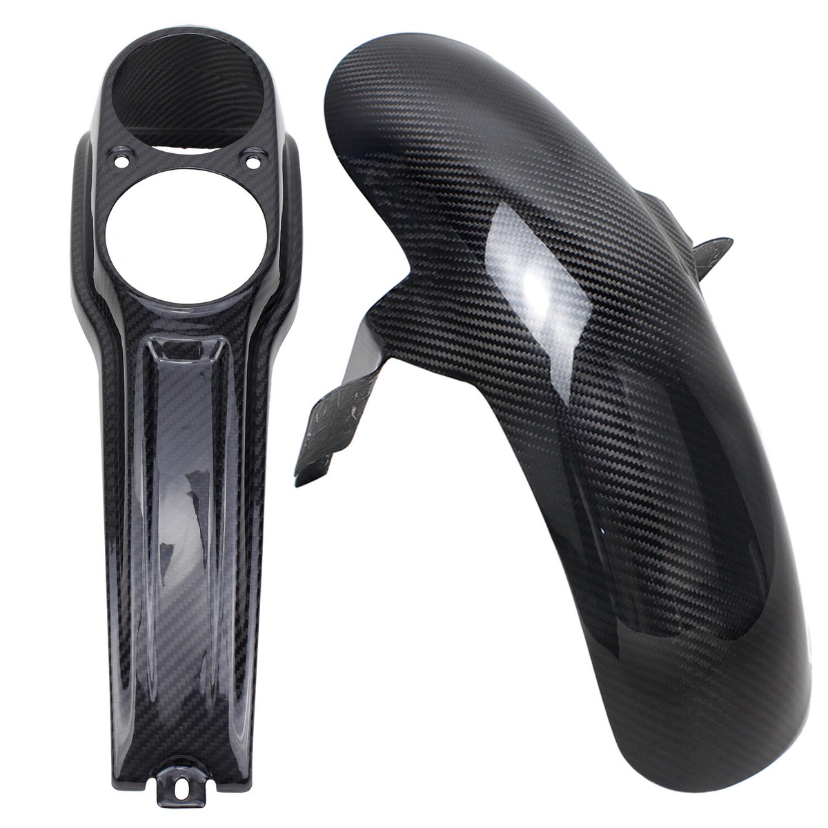 キャプテンフューチャー プロントガン Carbon Fiber Front Fender Dash Panel Console for Harley Low Rider
